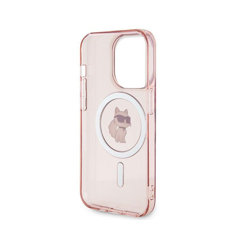 Karl Lagerfeld IML Choupette MagSafe – dėklas iPhone 14 Pro (rožinis)