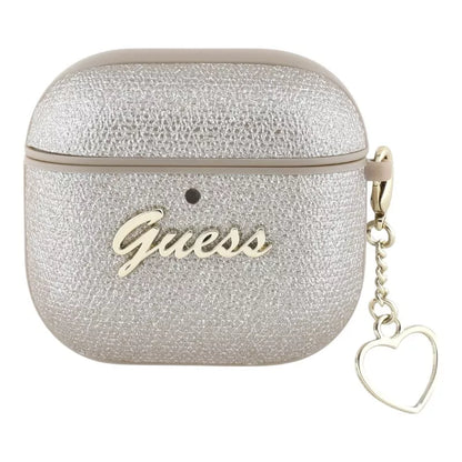 Guess Metallic Script Charm - „AirPods 4“ dėklas (aukso spalvos)