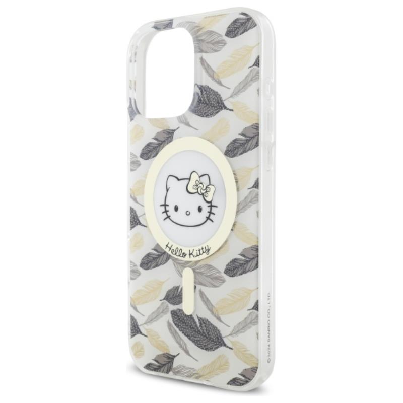 Hello Kitty IML Golden Leaves MagSafe - dėklas iPhone 16 Pro Max (baltas)