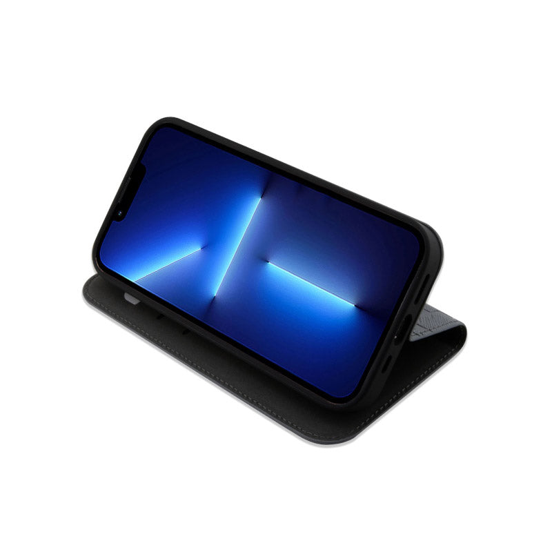 Karl Lagerfeld Booktype Saffiano Monogram – dėklas, skirtas iPhone 14 (pilkas)