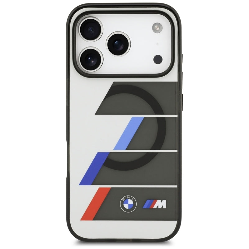 BMW M IML Metal Mygtukai Trikolorių Linijų MagSafe - Dėklas iPhone 17 Pro Max (antracitas)