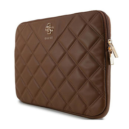 Guess Quilted 4G Sleeve – nešiojamojo kompiuterio dėklas 13 colių / 14 colių (ruda)
