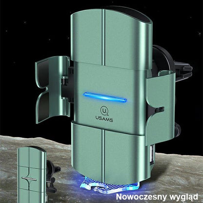 USAMS US-CD133 - Automobilio laikiklis su 10W belaidžiu įkrovimu (juodas)