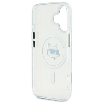 Karl Lagerfeld IML Metal Choupette Head MagSafe – dėklas skirtas iPhone 16 (baltas)