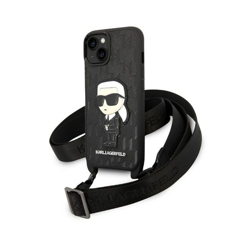 Karl Lagerfeld NFT Monogram Ikonik Patch - „iPhone 14“ dėklas (juodas)