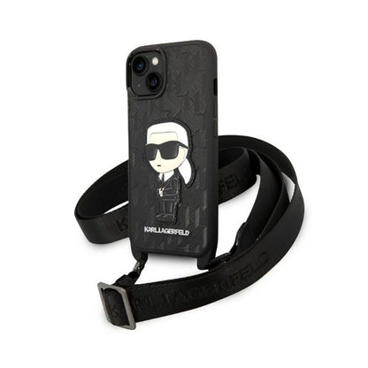 Karl Lagerfeld NFT Monogram Ikonik Patch - „iPhone 14“ dėklas (juodas)