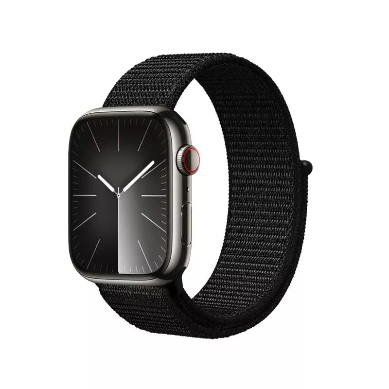 Crong Nylon Reflex – Sportinis dirželis, skirtas Apple Watch 38/40/41/42 mm (juodas)
