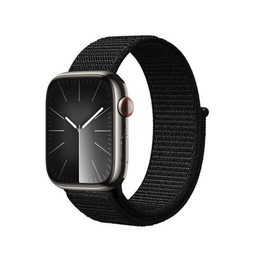 Crong Nylon Reflex – Sportinis dirželis, skirtas Apple Watch 38/40/41/42 mm (juodas)