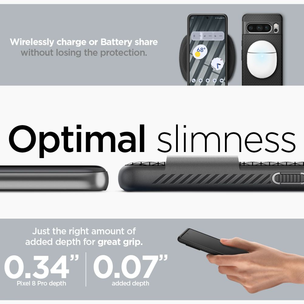 Spigen Liquid Air – Google Pixel 8 Pro dėklas (Juoda)