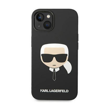 Karl Lagerfeld Silicone Ikonik Karl`s Head – dėklas, skirtas iPhone 14 Plus (juodas)