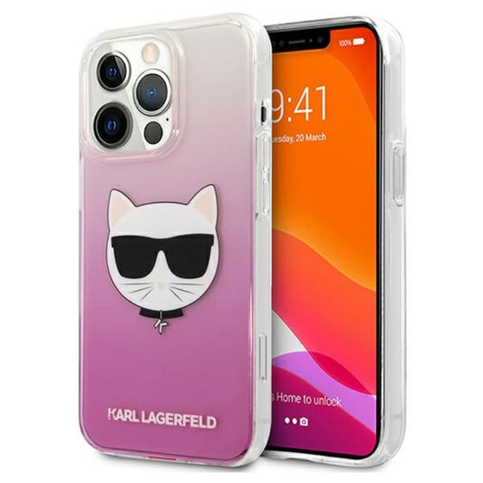 Karl Lagerfeld Choupette Head - Dėklas iPhone 13 Pro Max (rožinis)