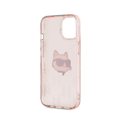 Karl Lagerfeld IML Choupette Head & Monogram - iPhone 13 dėklas (rožinis)