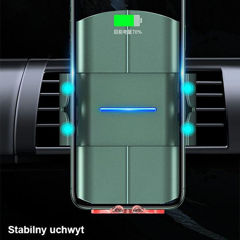 USAMS US-CD133 - Automobilio laikiklis su 10W belaidžiu įkrovimu (juodas)