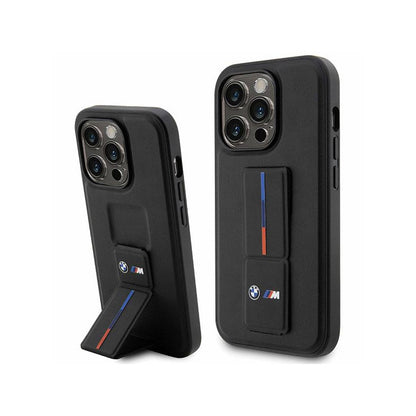 BMW Grip Stand Hot Stamp – dėklas, skirtas „iPhone 14 Pro“ (juodas)