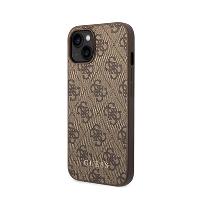 Guess 4G Metal Gold Logo – iPhone 15 Plus dėklas (rudas)