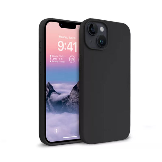 "Crong Color Cover" skysto silikono dėklas "iPhone 14 Max" (juodas)