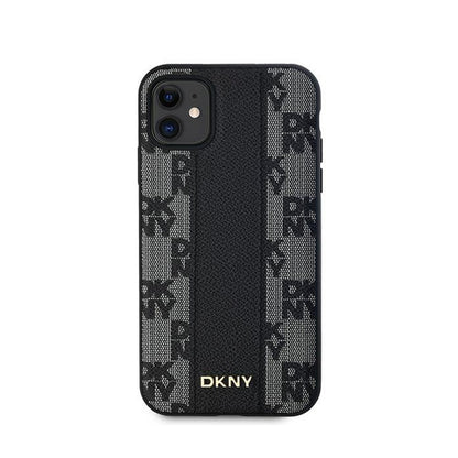 DKNY odinis languotas vienspalvis raštas MagSafe – dėklas, skirtas iPhone 11 (juodas)