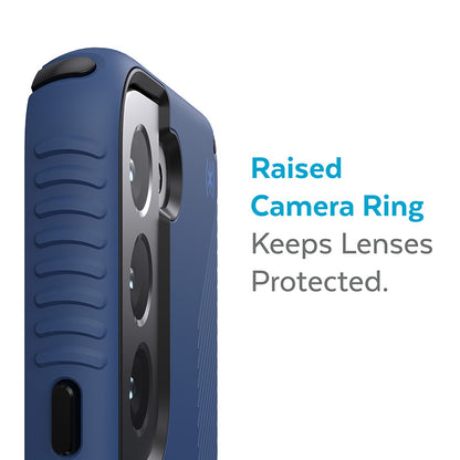 Speck Presidio2 Grip – dėklas Samsung Galaxy S22+, su MICROBAN (pajūrio mėlyna/juoda)