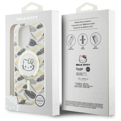 Hello Kitty IML Golden Leaves MagSafe - dėklas iPhone 16 Pro Max (baltas)