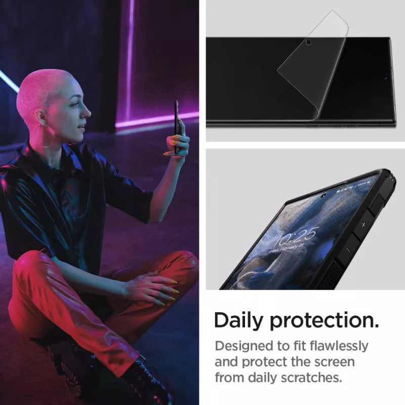 Spigen Neo Flex – Samsung Galaxy S23 Ultra apsauginė plėvelė 2 vnt. (Skaidri)