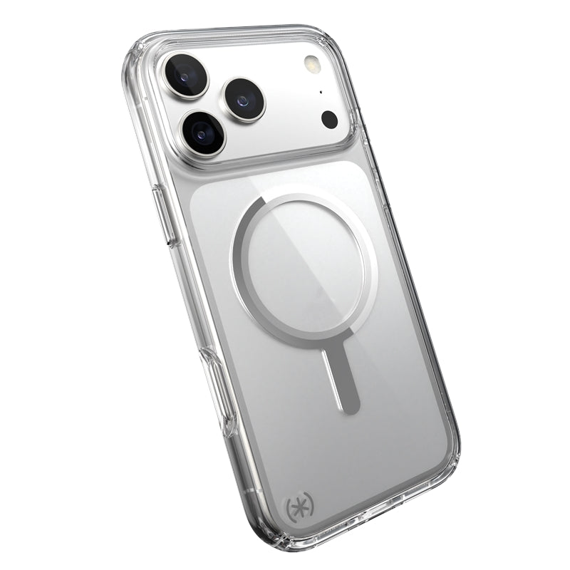 Speck Presidio Perfect Clear MagSafe dėklas – iPhone 17 Pro Max dėklas (skaidrus / sidabrinis)