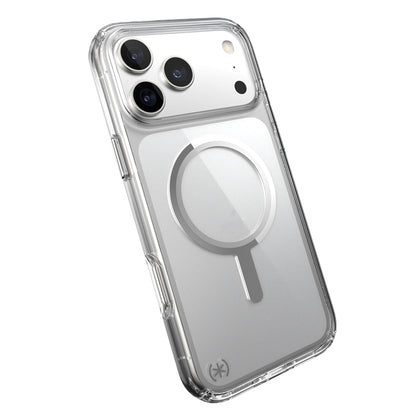 Speck Presidio Perfect Clear MagSafe dėklas – iPhone 17 Pro Max dėklas (skaidrus / sidabrinis)