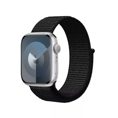 Crong Nylon Reflex – Sportinis dirželis, skirtas Apple Watch 38/40/41/42 mm (juodas)