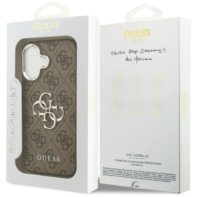Guess 4G Big 4G Classic Logo dėklas iPhone 17 (Ruda / Sidabrinė)