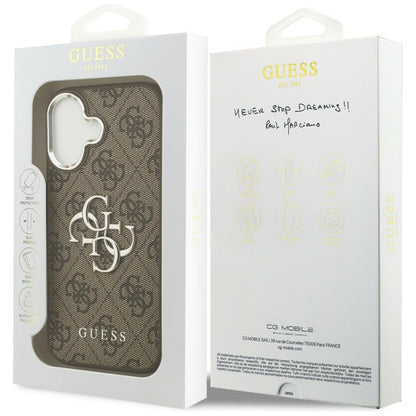 Guess 4G Big 4G Classic Logo dėklas iPhone 17 (Ruda / Sidabrinė)