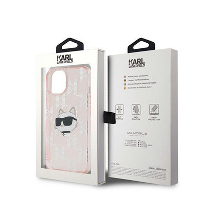 Karl Lagerfeld IML Choupette Head & Monogram - iPhone 13 dėklas (rožinis)