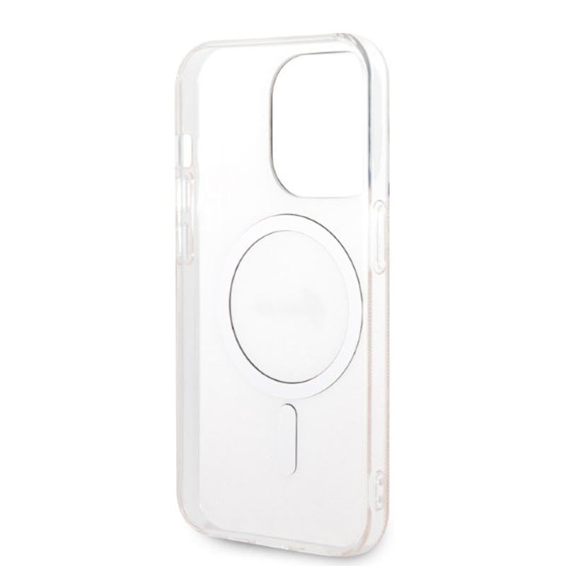 Guess Bundle Pack MagSafe 4G - dėklų rinkinys iPhone 14 Pro + MagSafe įkroviklis (rožinė/auksinė)