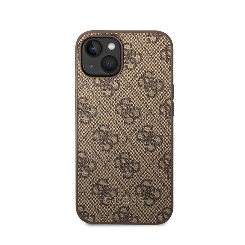 Guess 4G Metal Gold Logo – iPhone 15 Plus dėklas (rudas)