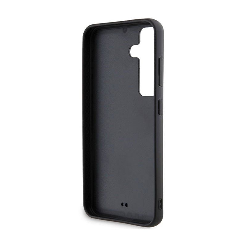 Karl Lagerfeld Sidabrinis „Samsung Galaxy S24“ dėklas su stiklo kristalų metalo logotipu