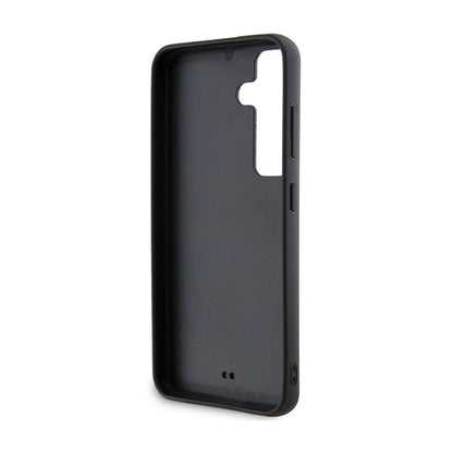 Karl Lagerfeld Sidabrinis „Samsung Galaxy S24“ dėklas su stiklo kristalų metalo logotipu