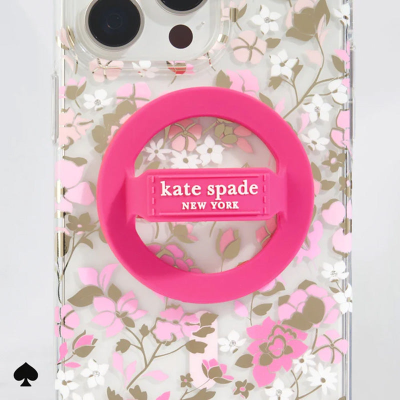 Kate Spade New York magnetinis žiedinis laikiklis – MagSafe pirštų laikiklis (Pom Pom Pink)