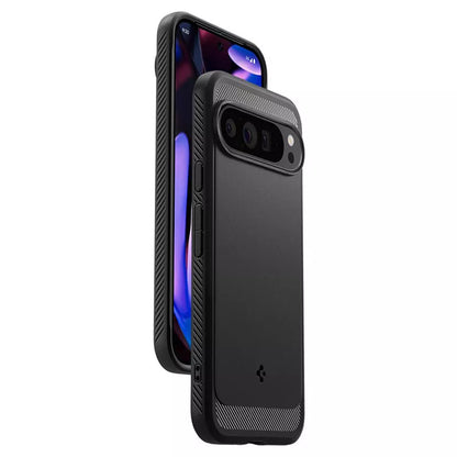 Spigen Rugged Armor – dėklas Google Pixel 9 Pro XL (matinė juoda)