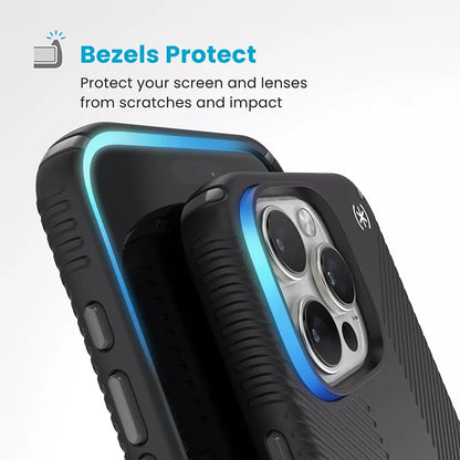 Speck Presidio2 Grip – dėklas, skirtas „iPhone 16 Pro Max“ („Black“ / „Slate Grey“ / „White“)