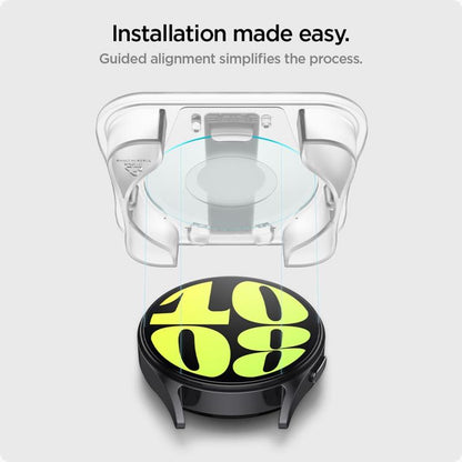 Spigen GLAS.TR EZ FIT 2-Pack – grūdintas stiklas, skirtas Samsung Galaxy Watch 7 40 mm (2 vnt.)