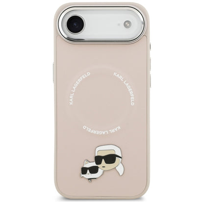 Karl Lagerfeld Dėklas iPhone Air su Karl & Choupette sagėmis, MagSafe (rožinis)