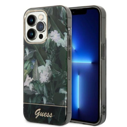 Guess Jungle dėklas – dėklas iPhone 14 Pro (žalias)