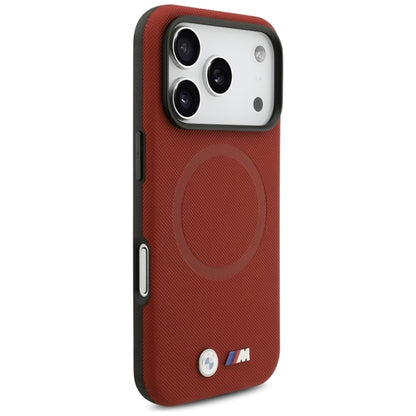 BMW M FW Metalinis Logo MagSafe dėklas, skirtas iPhone 17 Pro (raudonas)