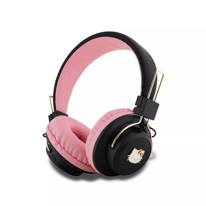 „Hello Kitty“ metalinio logotipo apvalios formos – belaidės „Bluetooth“ ausinės V5.3 (rožinės spalvos)