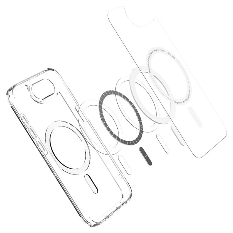 Spigen Ultra Hybrid Mag MagSafe dėklas, skirtas iPhone 17e / 16e (baltas)