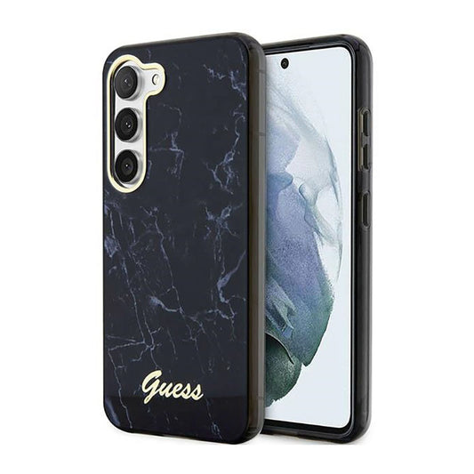 Guess Marble Collection - dėklas Samsung Galaxy S23+ (juodas)