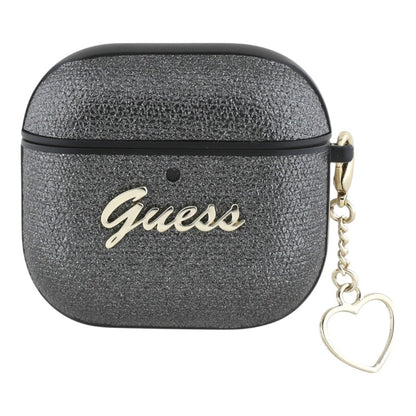 Guess Metallic Script Charm - „AirPods 4“ dėklas (juodas)