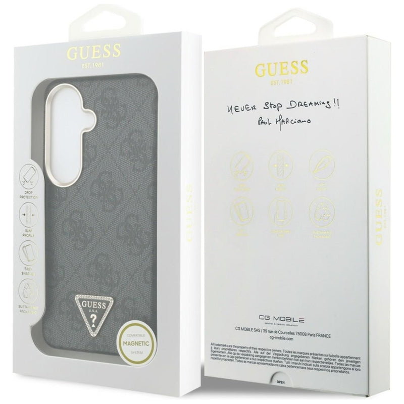 Guess 4G Triangle Logo MagSafe - Samsung Galaxy S26 dėklas (Juodas)