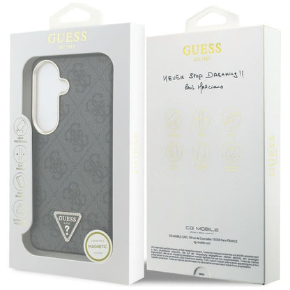 Guess 4G Triangle Logo MagSafe - Samsung Galaxy S26 dėklas (Juodas)