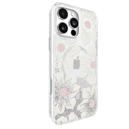 Kate Spade New York Liquid Glitter MagSafe – dėklas, skirtas „iPhone 16 Pro Max“ („Hollyhock Floral“ raštas)