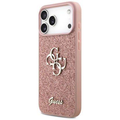 Guess Fixed Glitter Big 4G dėklas skirtas iPhone 17 Pro Max (rožinis)