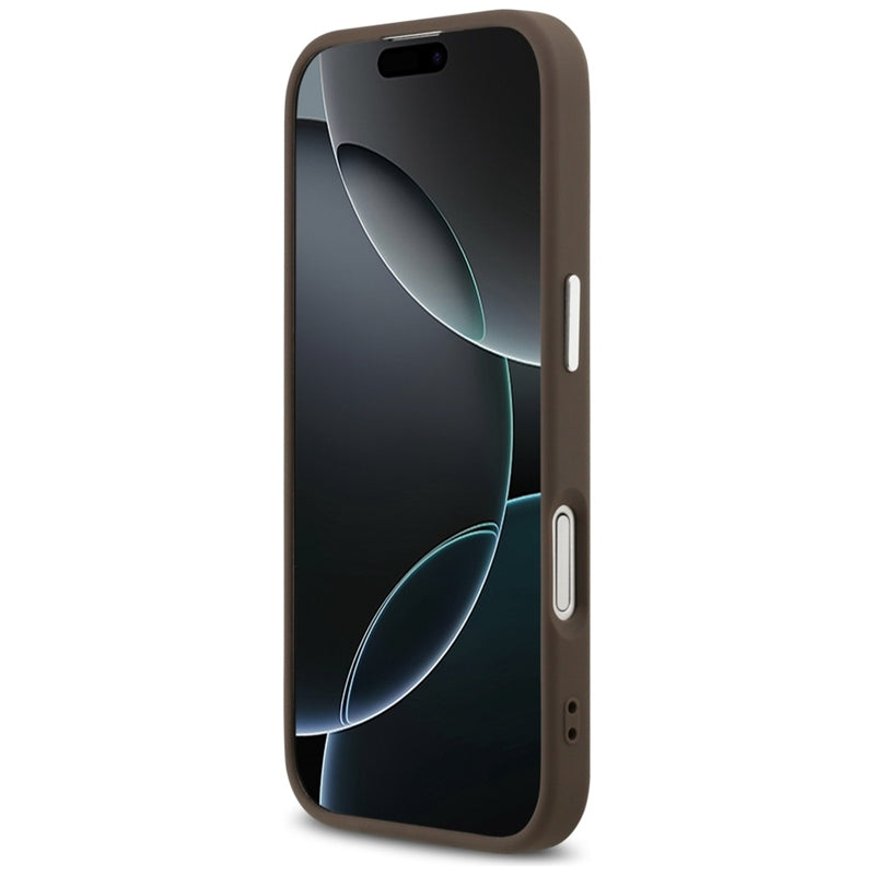 Guess 4G Triangle Logo MagSafe dėklas iPhone 17 (rudas)